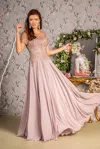 Gls Beaded A Line Long Mother Of The Bride Dress In Multi