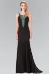 Gls Black Long Sleeveless Formal Evening Prom Dress In Black