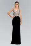 Gls Black Sleeveless Prom Dress Evening Gown In Multi