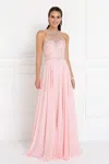 Gls Blush Long Chiffon Prom Dress In Pink