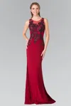 Gls Burgundy Long Formal Dress Evening Prom Gown In Red