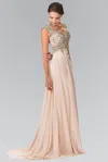 Gls Champagne Prom Long Dress Formal Evening Gown In Gold