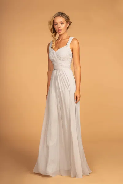 Gls Chiffon Ruched Bridesmaid Long Formal Dress In Neutral