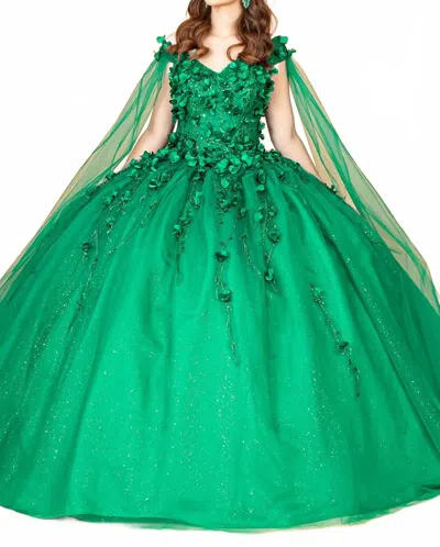 Gls Collective Good Witch Ball Gown In Emerald Green