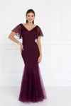 Gls Eggplant Prom Long Dress In Multi