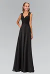 Gls Empire Waist Long Prom Dress In Black