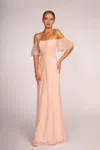 Gls Formal Chiffon Long Bridesmaid Dress In Pink