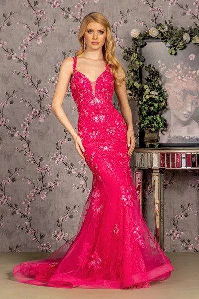 Gls Formal Long Floral Sequin Mermaid Prom Dress