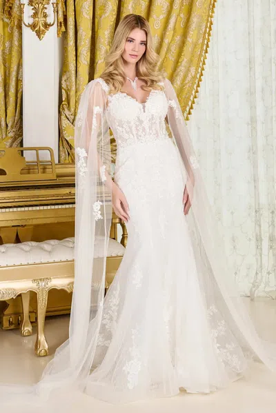 Gls Gl3829 Applique Beaded Bridal Cape Glitter Wedding Dress