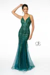 Gls Gliiter Sequin Mermaid Long Prom Dress In Green