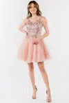 Gls Glitter A Line Short Homecoming Dress In Pink