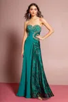 Gls Green Strapless Sweetheart Formal Evening Dress In Green