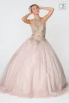 Gls Halter Ball Gown Quinceanera Dress In Pink