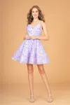 Gls Homecoming Babydoll Short Dress In Purple
