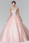 Gls Illusion Sweathearted Tulle Quincenera Dress In Pink