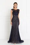 Gls Lace Mermaid Long Prom Dress In Blue