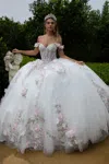 Gls Long Applique Ball Gown Glitter Sequin Quinceanera Dress In Multi