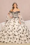 Gls Long Ball Gown Off Shoulder Quinceanera Dress In Neutral