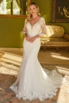 Gls Long Beaded Sequin Wedding Dress In White