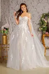 Gls Long Bridal Gown Floral Wedding Dress In White