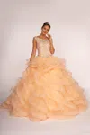 Gls Long Embellished Quinceanera Dress In Pink