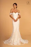 Gls Long Fit And Flare Wedding Dress In White