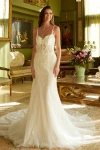 Gls Long Fitted Sequin Wedding Dress In White