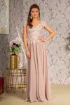 Gls Long Formal A Line Mother Of The Bride Dress In Brown