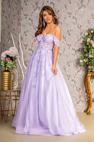 Gls Long Formal A Line Prom Dress In Purple