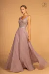 Gls Long Formal Chiffon Prom Dress In Pink