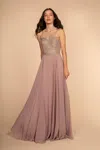 Gls Long Formal Chiffon Prom Dress In Brown