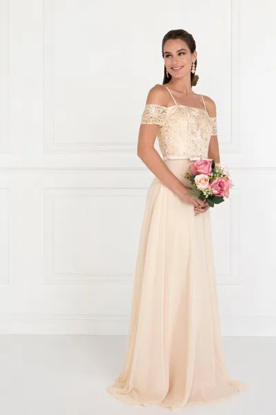 Gls Long Formal Dress For Bridesmaids In Neutral