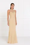 Gls Long Formal Mermaid Fit Evening Prom Dress In Nude