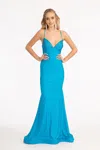 Gls Long Formal Mermaid Fit Prom Dress In Blue