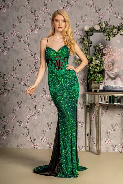 Gls Long Formal Mermaid Prom Dress In Green