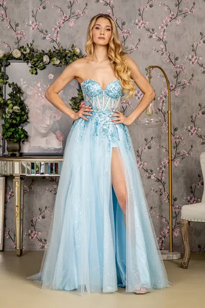 Gls Long Formal Sequin Applique Prom Dress