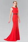 Gls Long Formal Sleeveless Prom Dress In Red