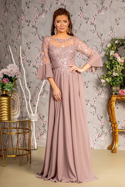 Gls Long Mother Of The Bride Formal Dress In Purple