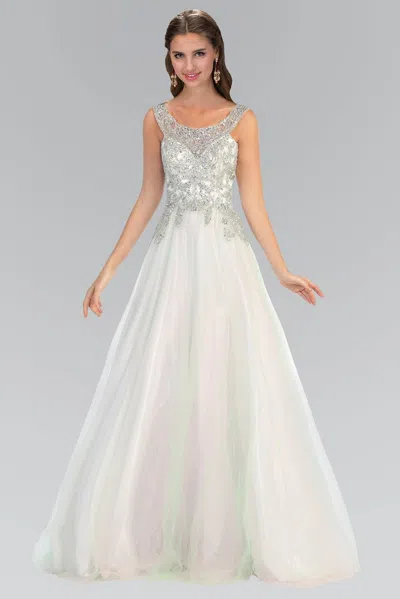 Gls Long Prom Dress Embellished Bodice In Gray