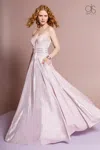 Gls Long Prom Dress Formal Ball Gown With Pockets In Pink