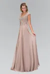 Gls Long Prom Dress Formal Evening Gown In Brown