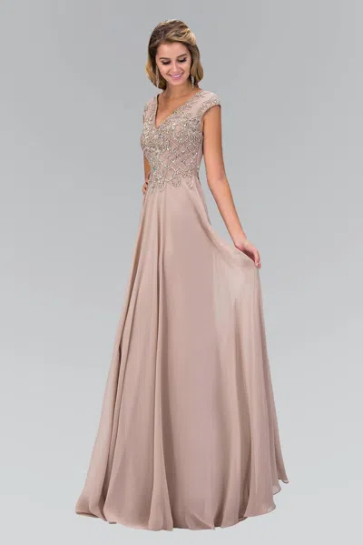 Gls Long Prom Dress Formal Evening Gown In Brown