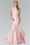 Gls Long Prom Dress Ruffled Skirt Mermaid Gown In Multi