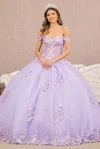 Gls Long Quinceanera Dress Sweet 16 Ball Gown In Purple