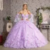 Gls Long Quinceanera Dress Sweet 16 Ball Gown In Purple