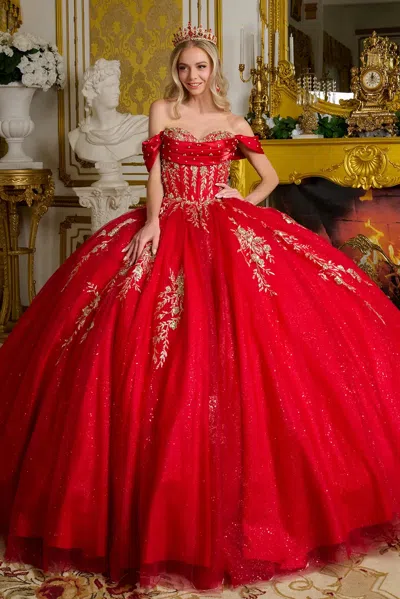 Gls Long Sequin Ball Gown Pleated Quinceanera Dress