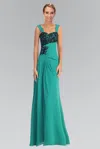 Gls Long Sleeveless Chiffon Dress In Green