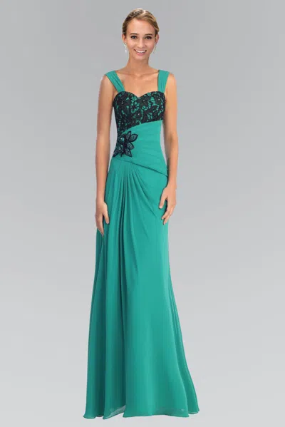 Gls Long Sleeveless Chiffon Dress In Green