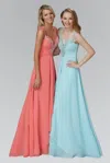 Gls Long Sleeveless Chiffon Prom Dress In Multi