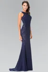 Gls Long Sleeveless Formal Dress Evening Prom Gown In Blue